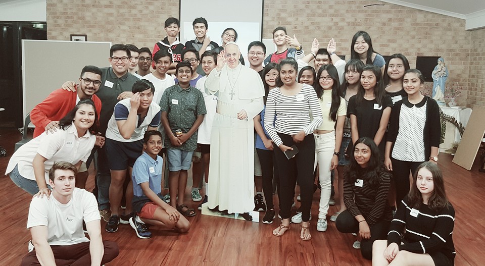 The young people with Pope Francis
